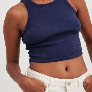 Robbed cropped tank blue